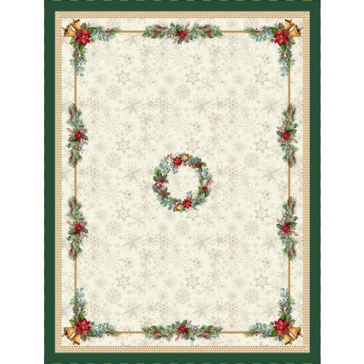 Bells csengős, ünnepi asztalterítő, 137x240 cm, arany lurex