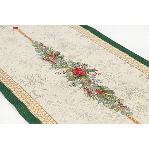 Bells csengős, ünnepi asztali futó, 44x140 cm, arany lurex