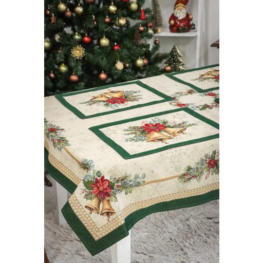 Bells csengős, ünnepi tányéralátét, arany lurex