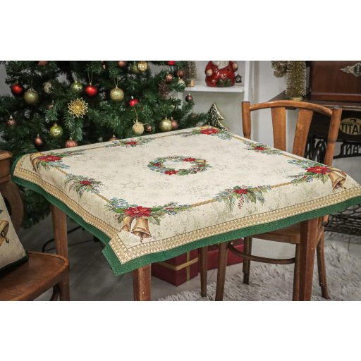 Bells csengős, ünnepi asztalterítő, 96x100 cm, arany lurex