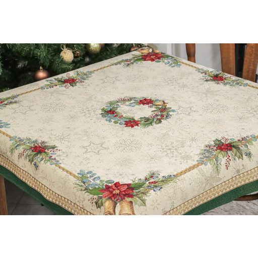 Bells csengős, ünnepi asztalterítő, 96x100 cm, arany lurex