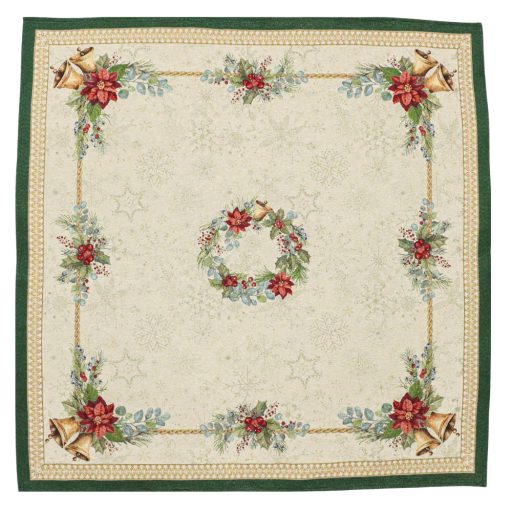 Bells csengős, ünnepi asztalterítő, 96x100 cm, arany lurex