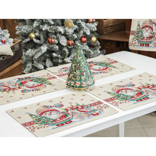 Manós, mézeskalácsos tányéralátét , ezüst lurex