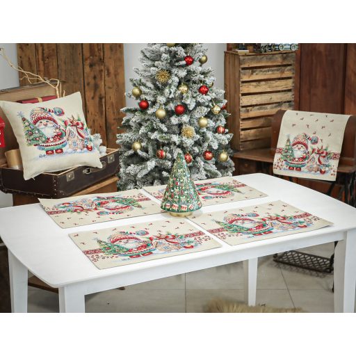 Manós, mézeskalácsos tányéralátét , ezüst lurex