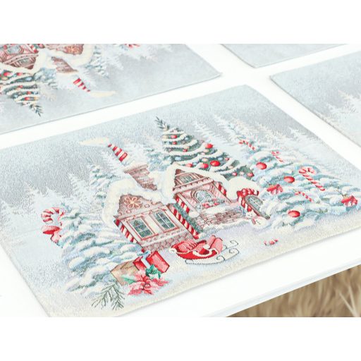 Mézeskalácsos tányéralátét, ezüst lurex