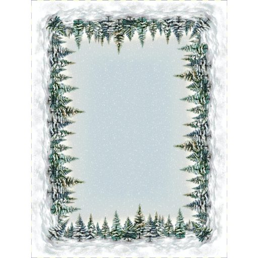 Havas fenyőerdő asztalterítő, 137x240 cm, ezüst lurex