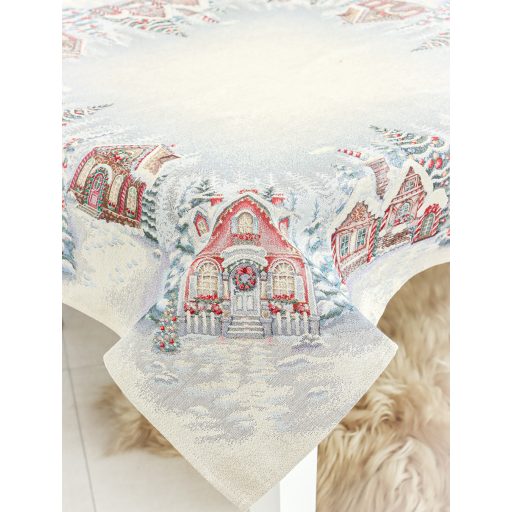 Mézeskalácsos asztalterítő, 96x100 cm, ezüst lurex