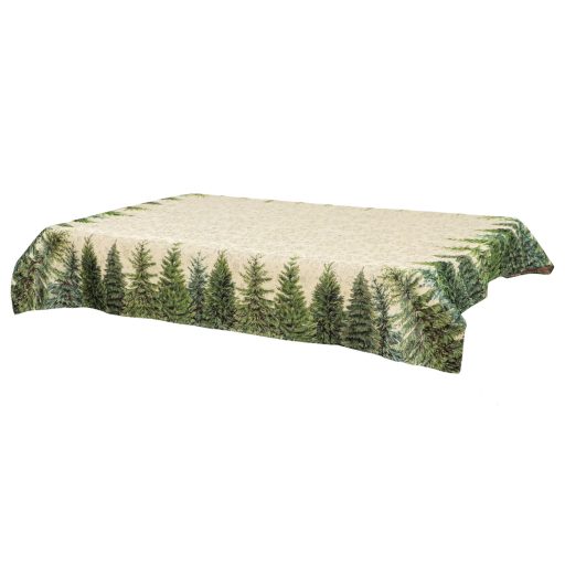 Silver forest, fenyőfás asztalterítő, 137x180 cm, ezüst lurex