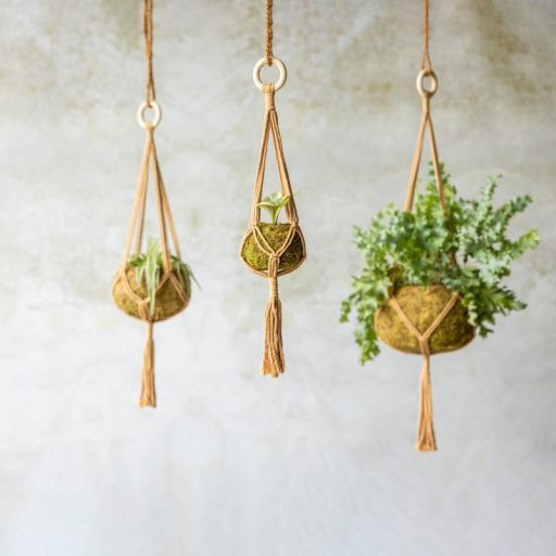 Makramé virágtartó, 47 cm