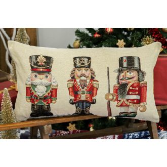   Nutcrackers diótörők díszpárna huzat töltettel, 40x70 cm, arany lurex