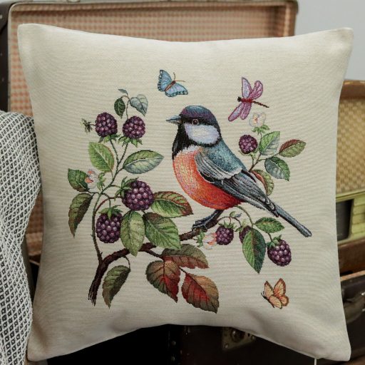 Kismadár szeder ágon díszpárna huzat