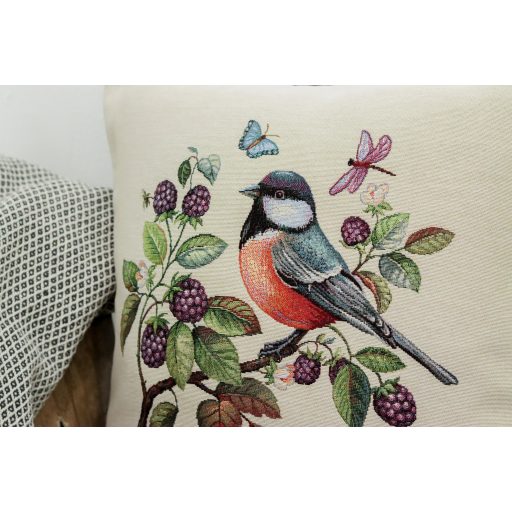 Kismadár szeder ágon díszpárna huzat