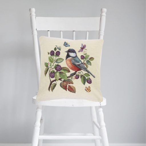 Kismadár szeder ágon díszpárna huzat