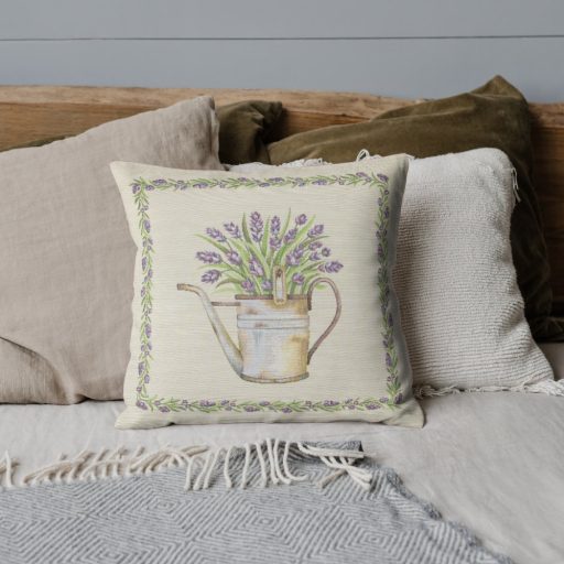 Levendulás, kannás díszpárna huzat
