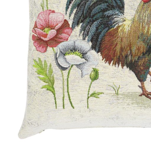 Kakasos, virágos díszpárna huzat