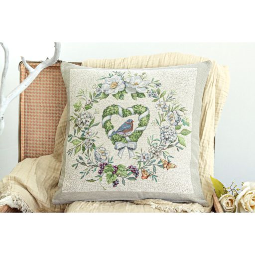 Fantasy Garden virágos, lepkés díszpárna huzat