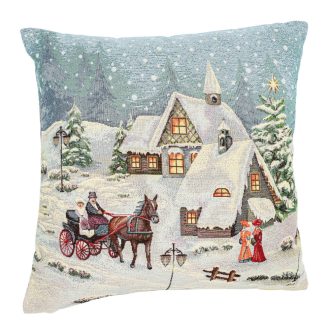 Alpesi éjszaka díszpárna huzat, ezüst lurex