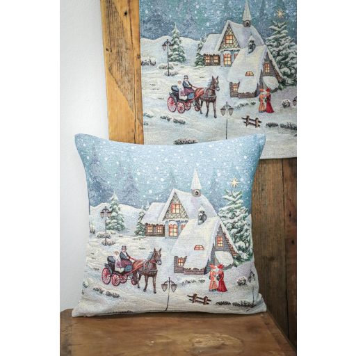 Alpesi éjszaka díszpárna huzat, ezüst lurex