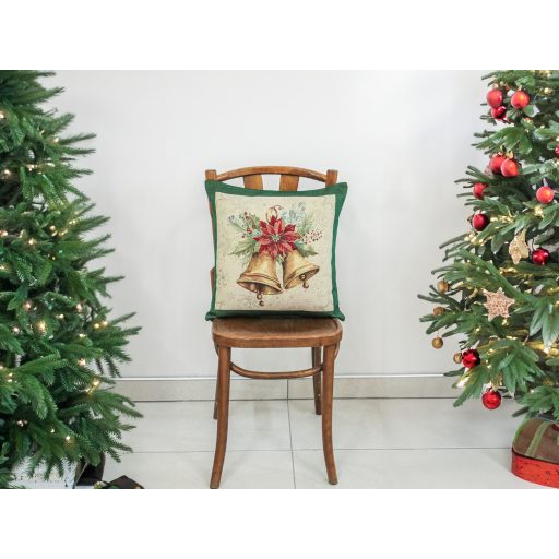 Bells csengős, ünnepi díszpárna huzat, arany lurex