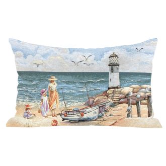 Vízparti hangulat díszpárna huzat, 50x70 cm