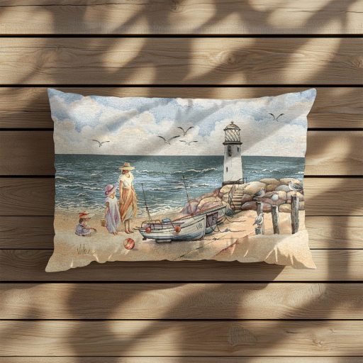 Vízparti hangulat díszpárna huzat, 50x70 cm