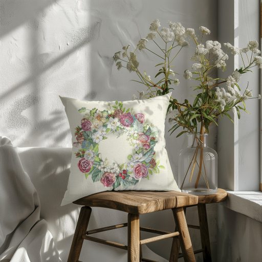 Rózsakoszorú díszpárna huzat