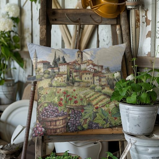 Toszkán táj díszpárna huzat