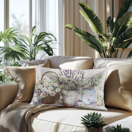 Flower shop, levendulás díszpárna huzat töltettel, 40x70 cm