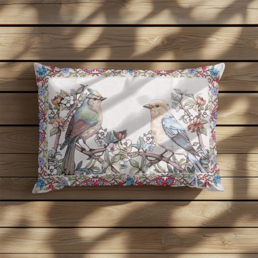Madár fantázia díszpárna huzat töltettel, 50x70 cm