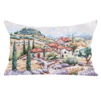 Levendula farm díszpárna huzat töltettel, 50x70 cm