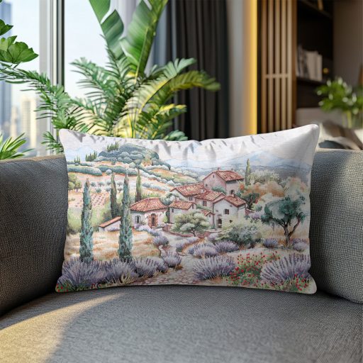 Levendula farm díszpárna huzat töltettel, 50x70 cm