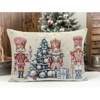   Pink diótörős díszpárna huzat töltettel, 50x70 cm, lurex nélkül