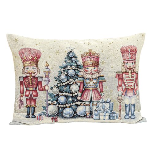 Pink diótörős díszpárna huzat töltettel, 50x70 cm, lurex nélkül