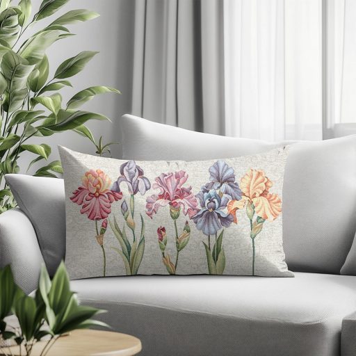 Írisz trio virágos díszpárna huzat töltettel, 50x70 cm