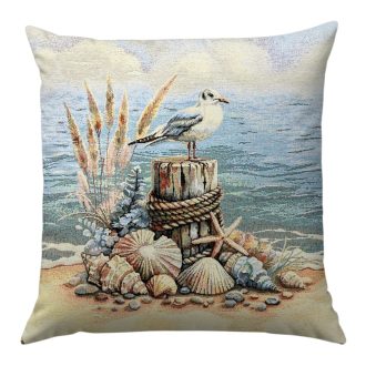 Tengerparti, sirályos díszpárna huzat