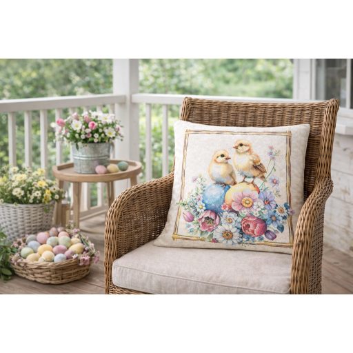 Kiscsibés, húsvéti díszpárna huzat