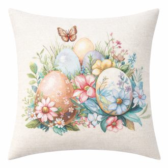 Pasztell húsvéti tojásos díszpárna huzat