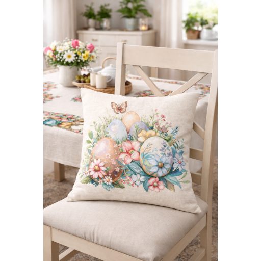 Pasztell húsvéti tojásos díszpárna huzat