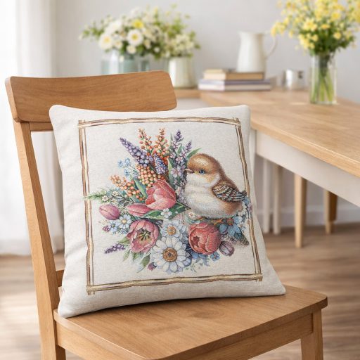 Tavaszi madárdal díszpárna huzat
