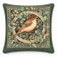Erdei madár, zöld keretes (A) díszpárna huzat