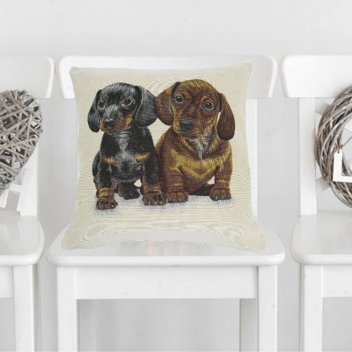 Tacskó kölyökkutyás díszpárna huzat