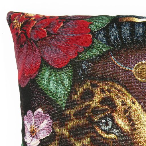 Afrikai, leopárdos díszpárna huzat, arany lurex