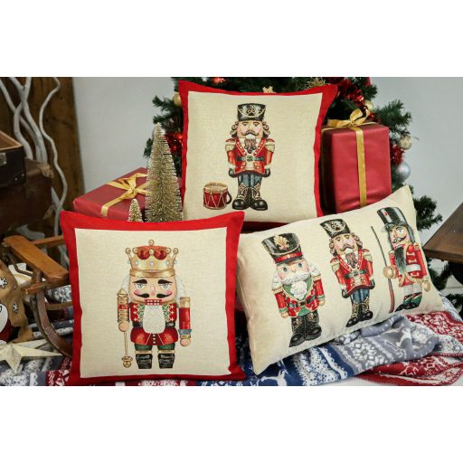 Nutcracker diótörős (fekete kalapos) díszpárna huzat, arany lurex