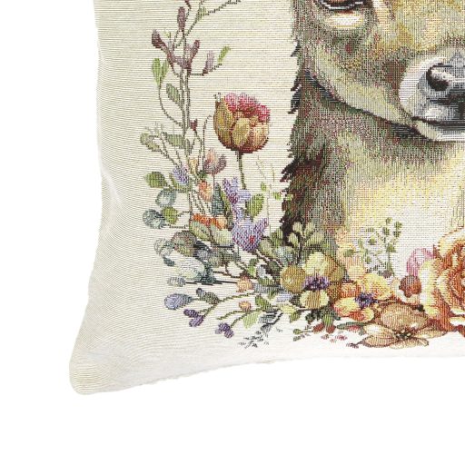 Őzike virágkoszorúval díszpárna huzat