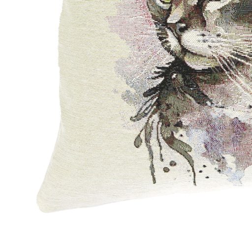 Cica virágkoszorúval díszpárna huzat