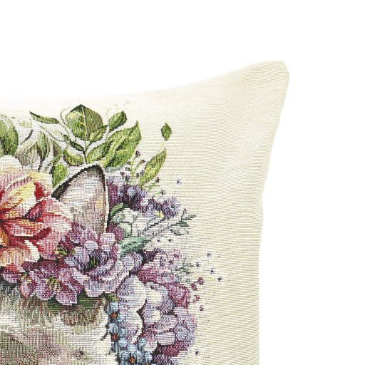 Cica virágkoszorúval díszpárna huzat