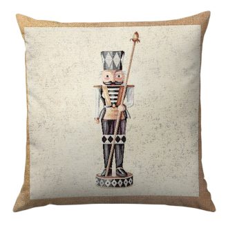 Diótörős, arany szélű díszpárna huzat, arany lurex