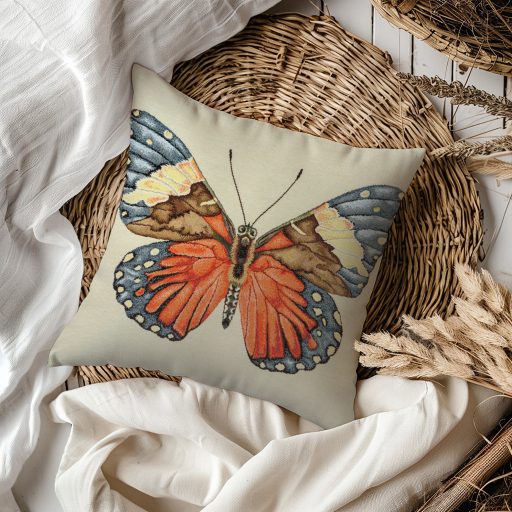 Pillangós (narancssárga) díszpárna huzat