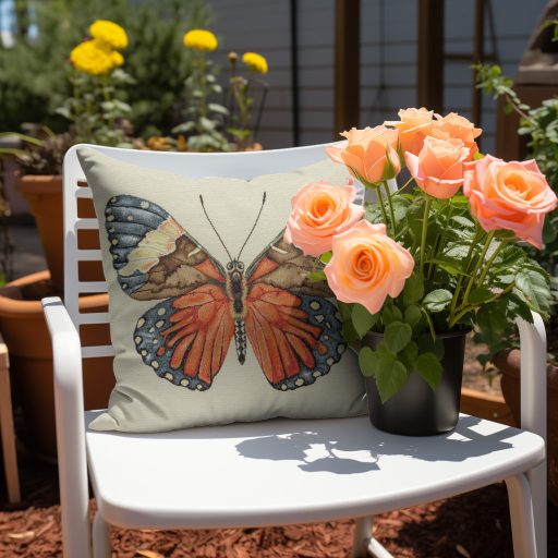 Pillangós (narancssárga) díszpárna huzat