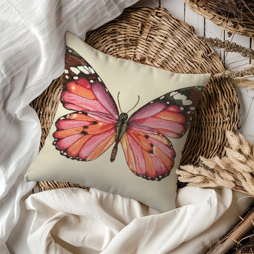 Pillangós (rózsaszín) díszpárna huzat